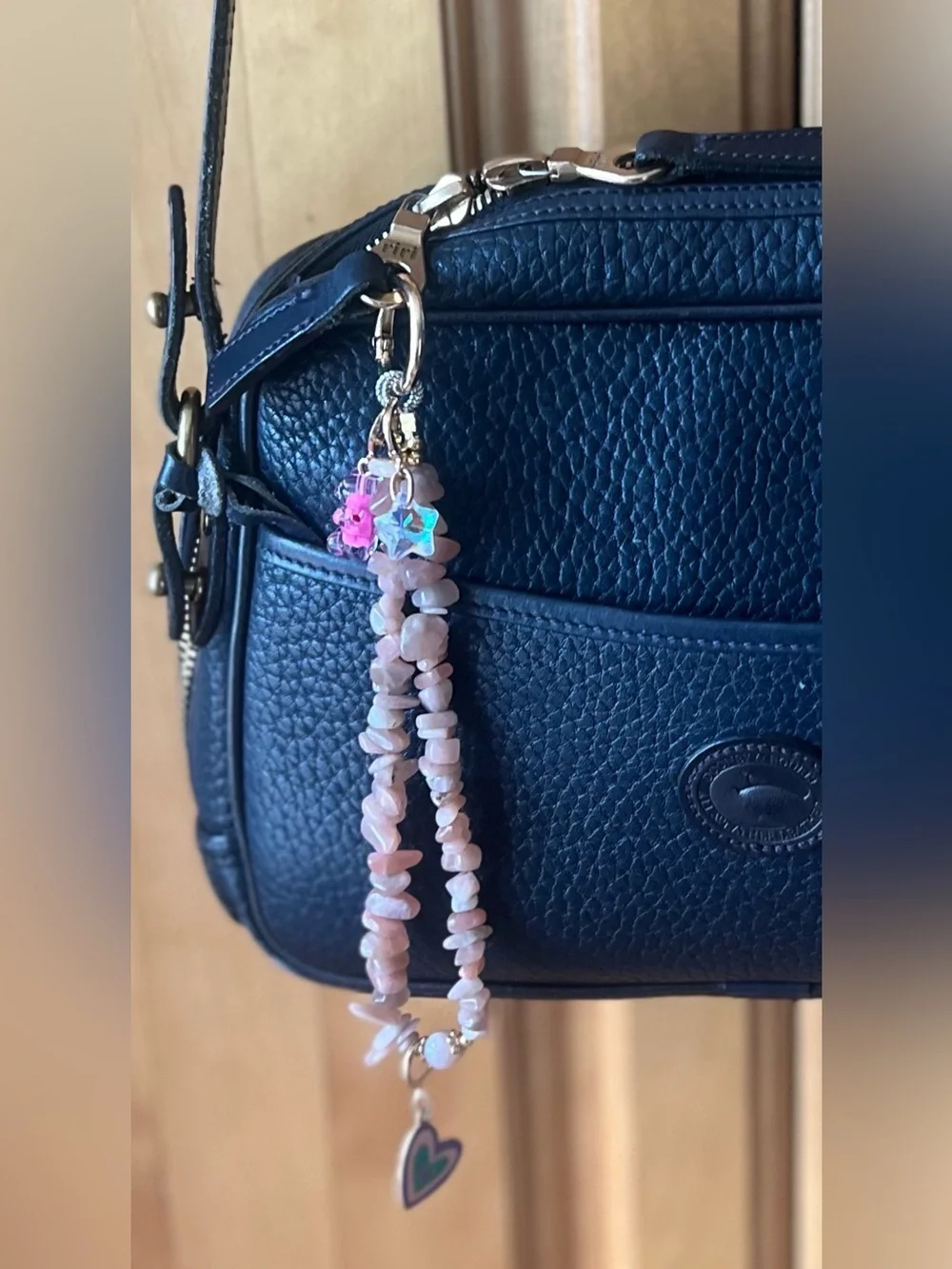 Bag Charms/Key Ring with Peach Moonstones